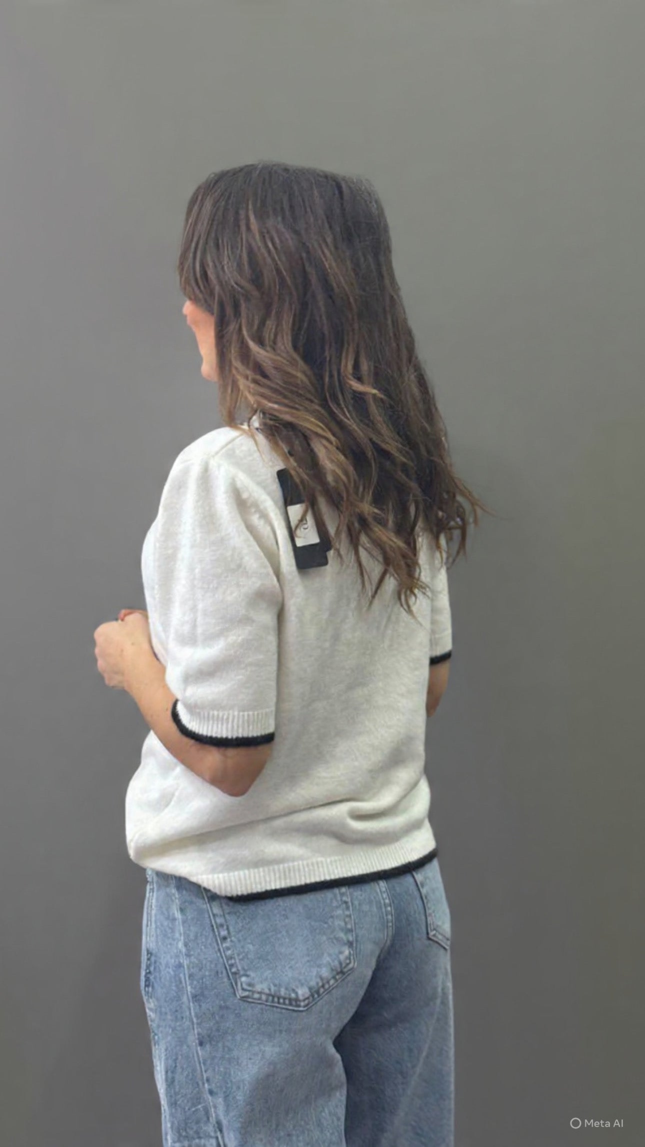 Maglioncino bianco manica corta