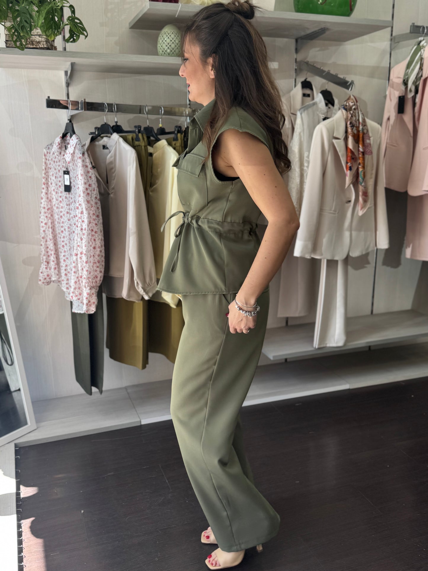 Completo gilet verde