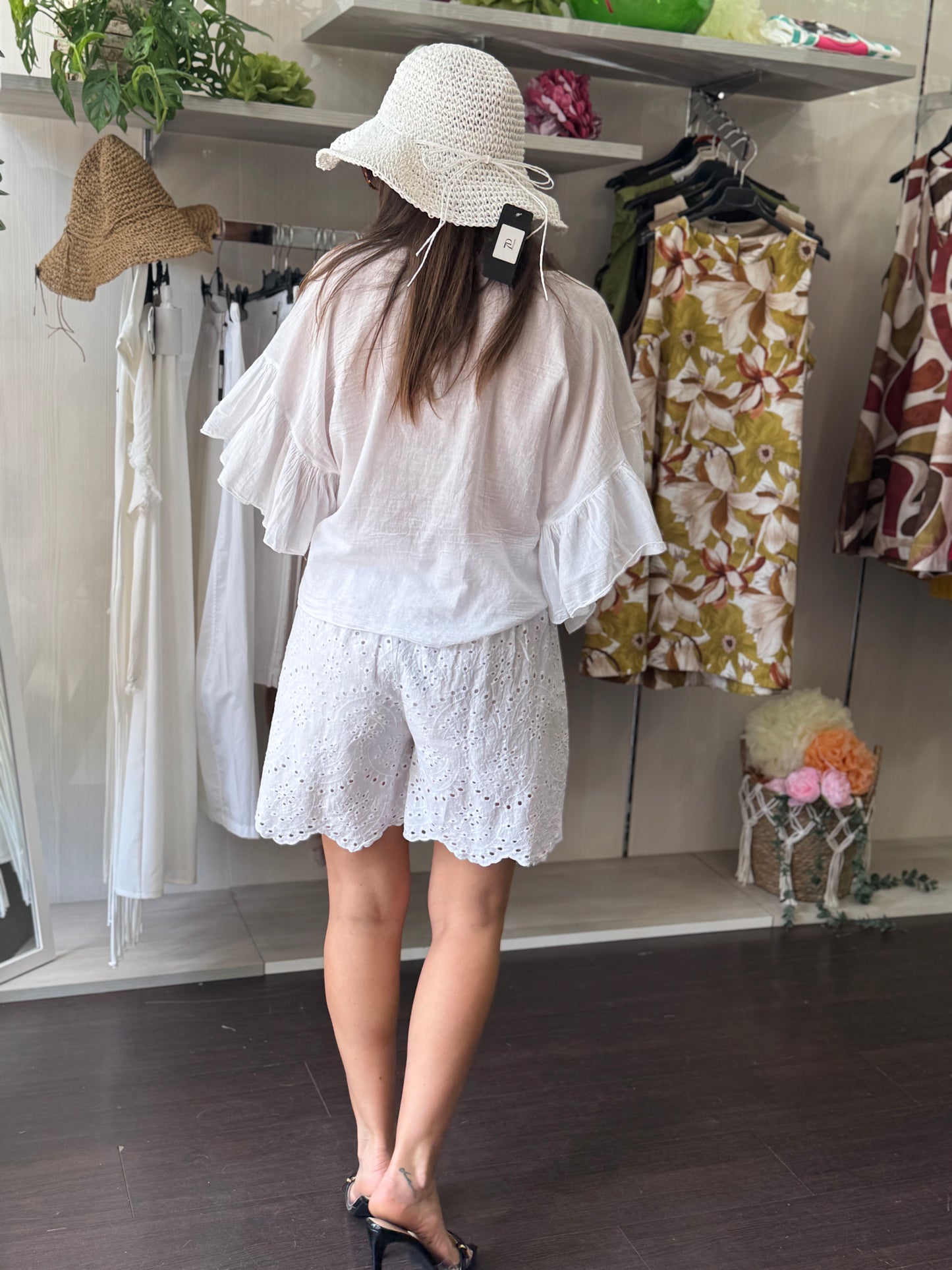 Bermuda pizzo bianco