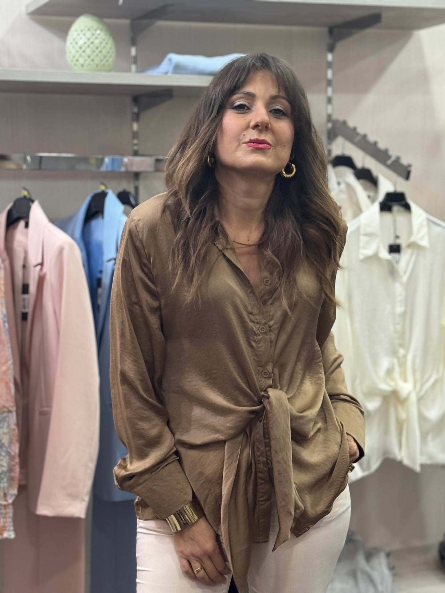 Camicia fiocco fango