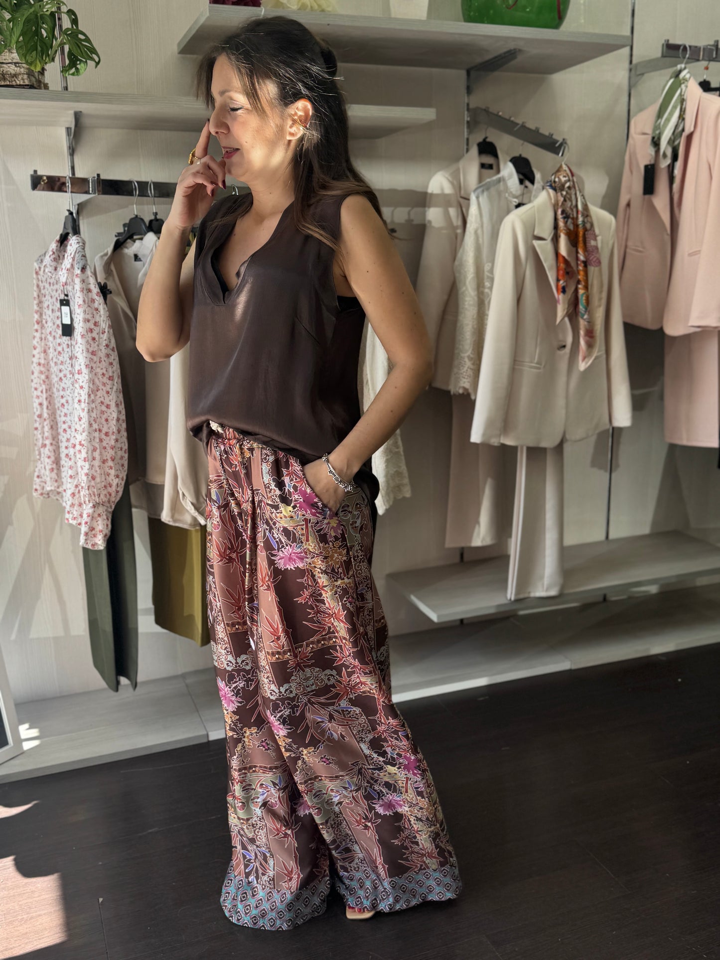 Pantalone fantasia cioccolato