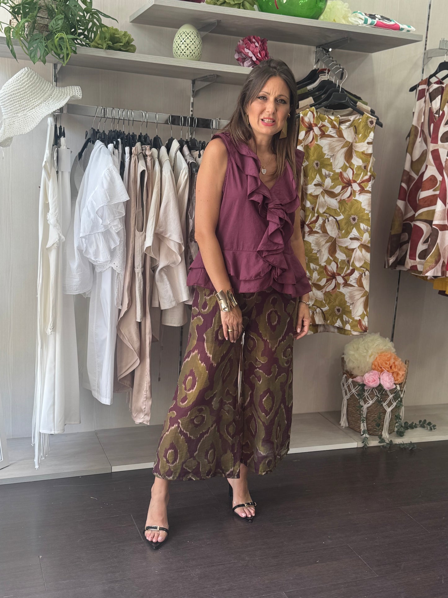 Blusa bordeaux voilant