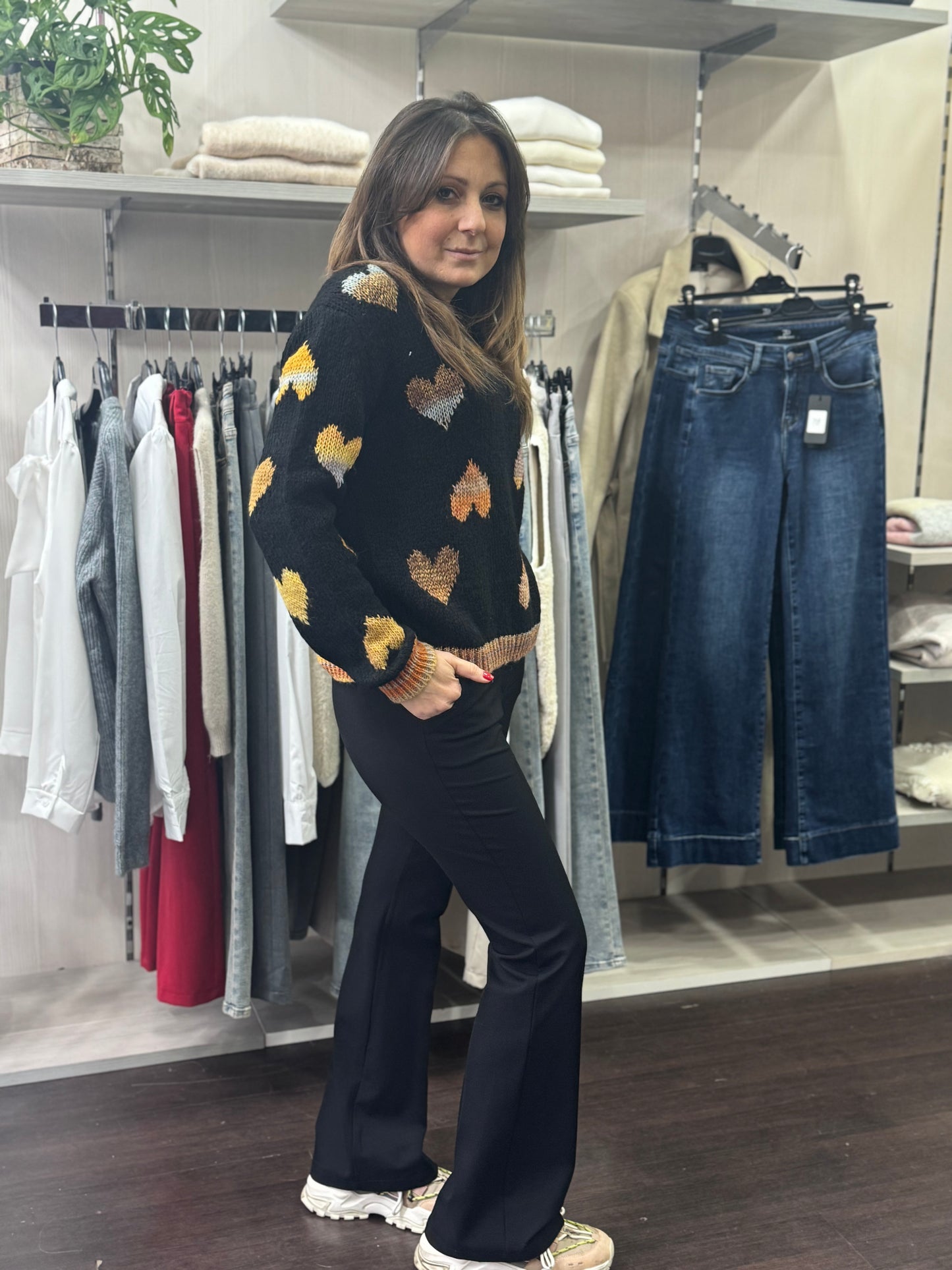 Pantalone punto Milano gamba dritta