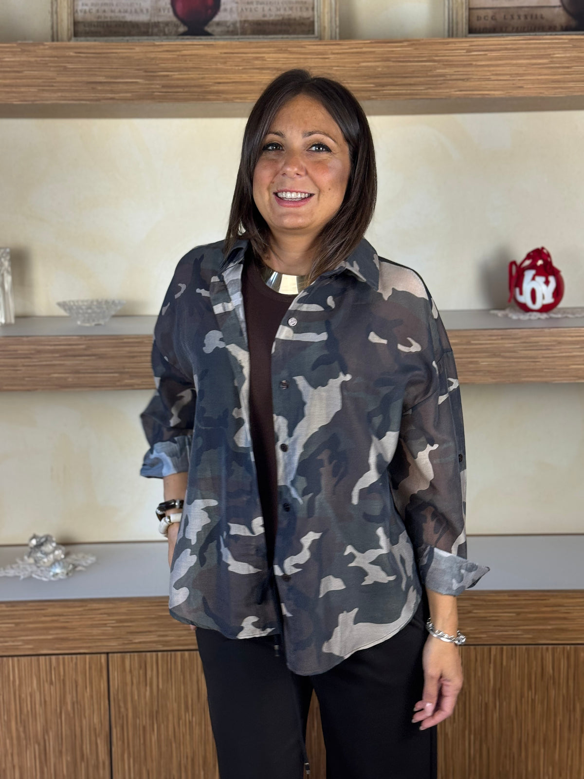Camicia camouflage cioccolato