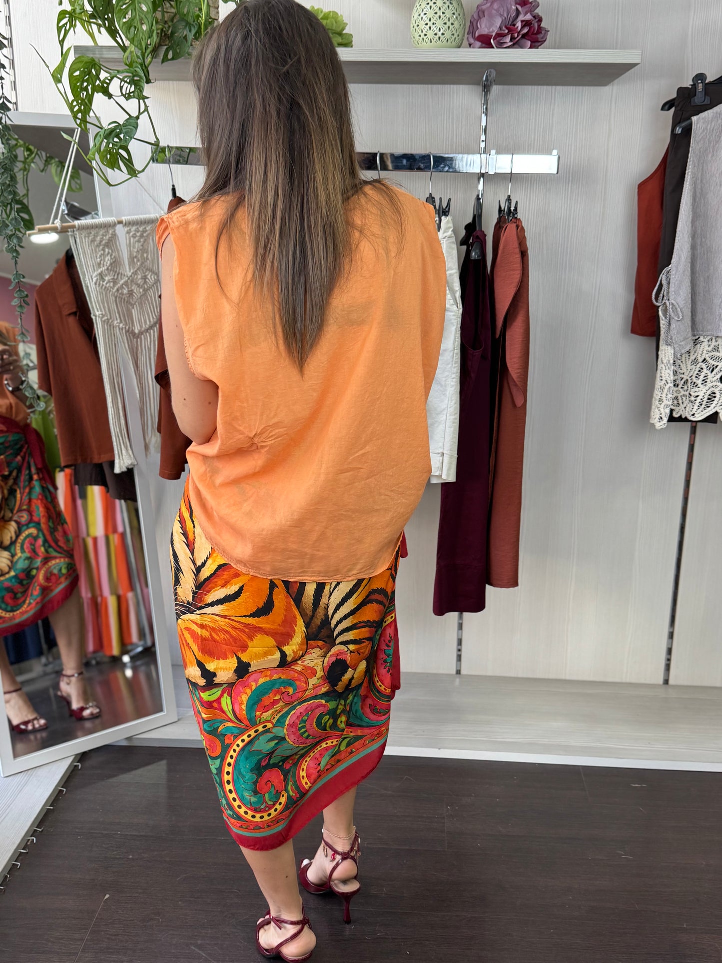 Blusa arancio mussola