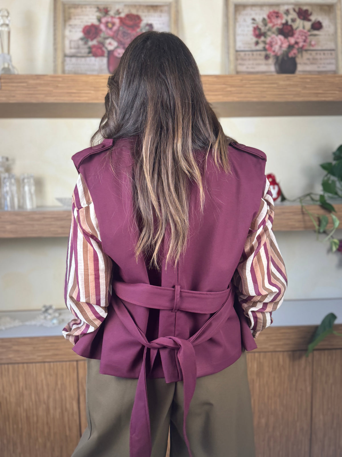 Trench gilet bordeaux