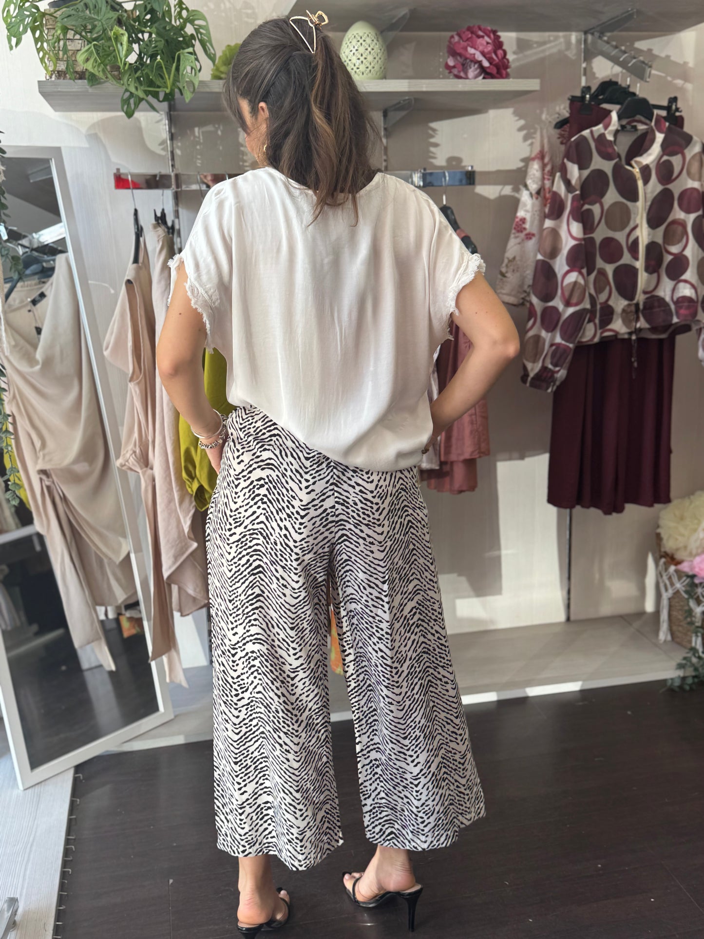 Pantalone zebra cropped
