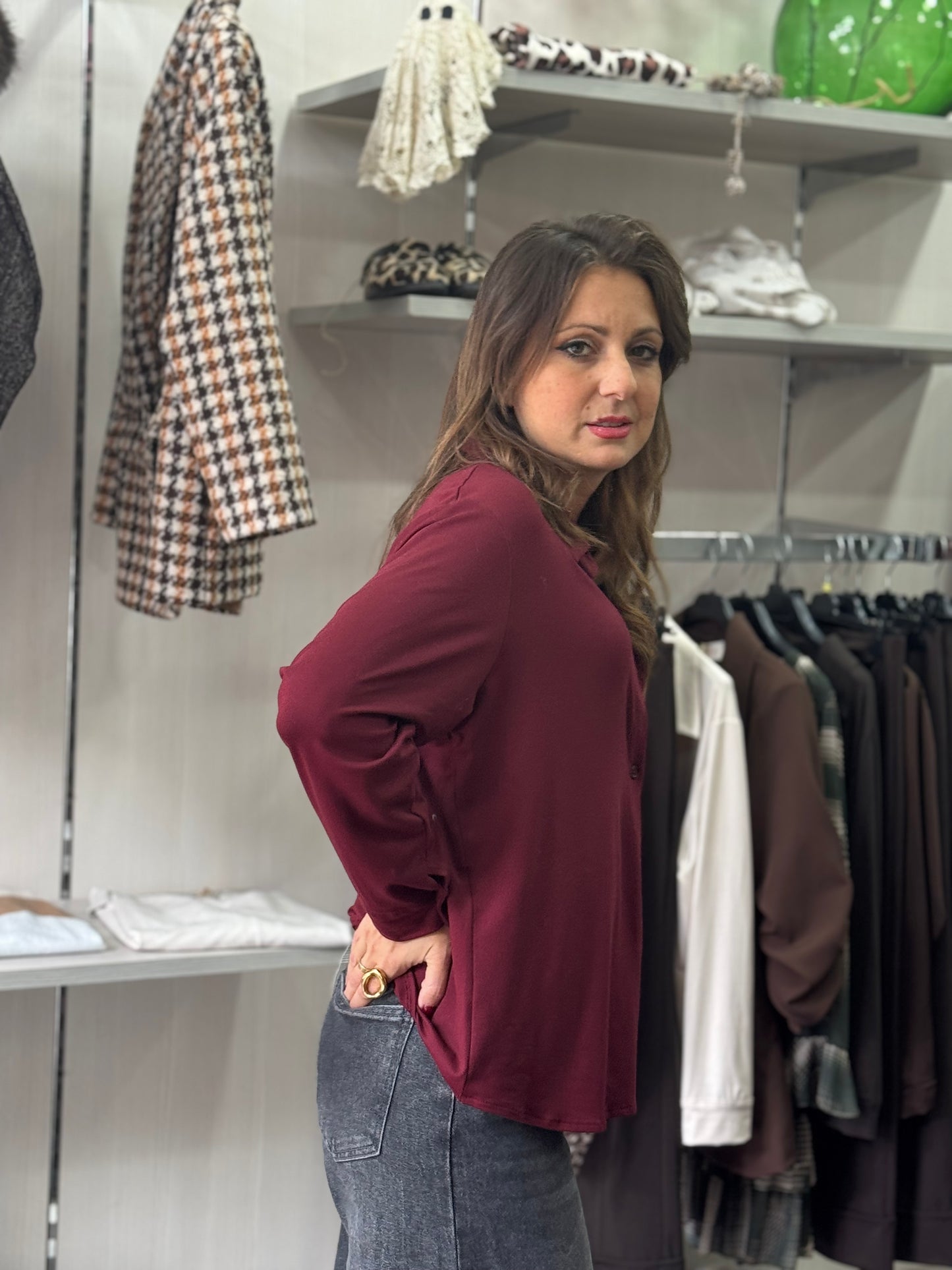 Camicia Ferrara bordeaux