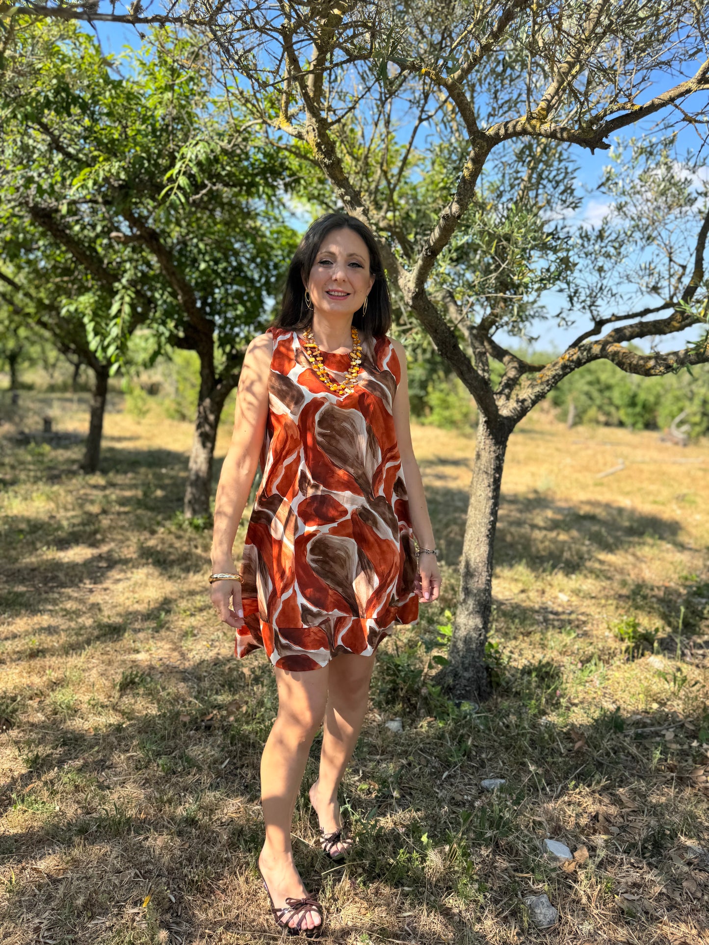 Abito arancio in cotone