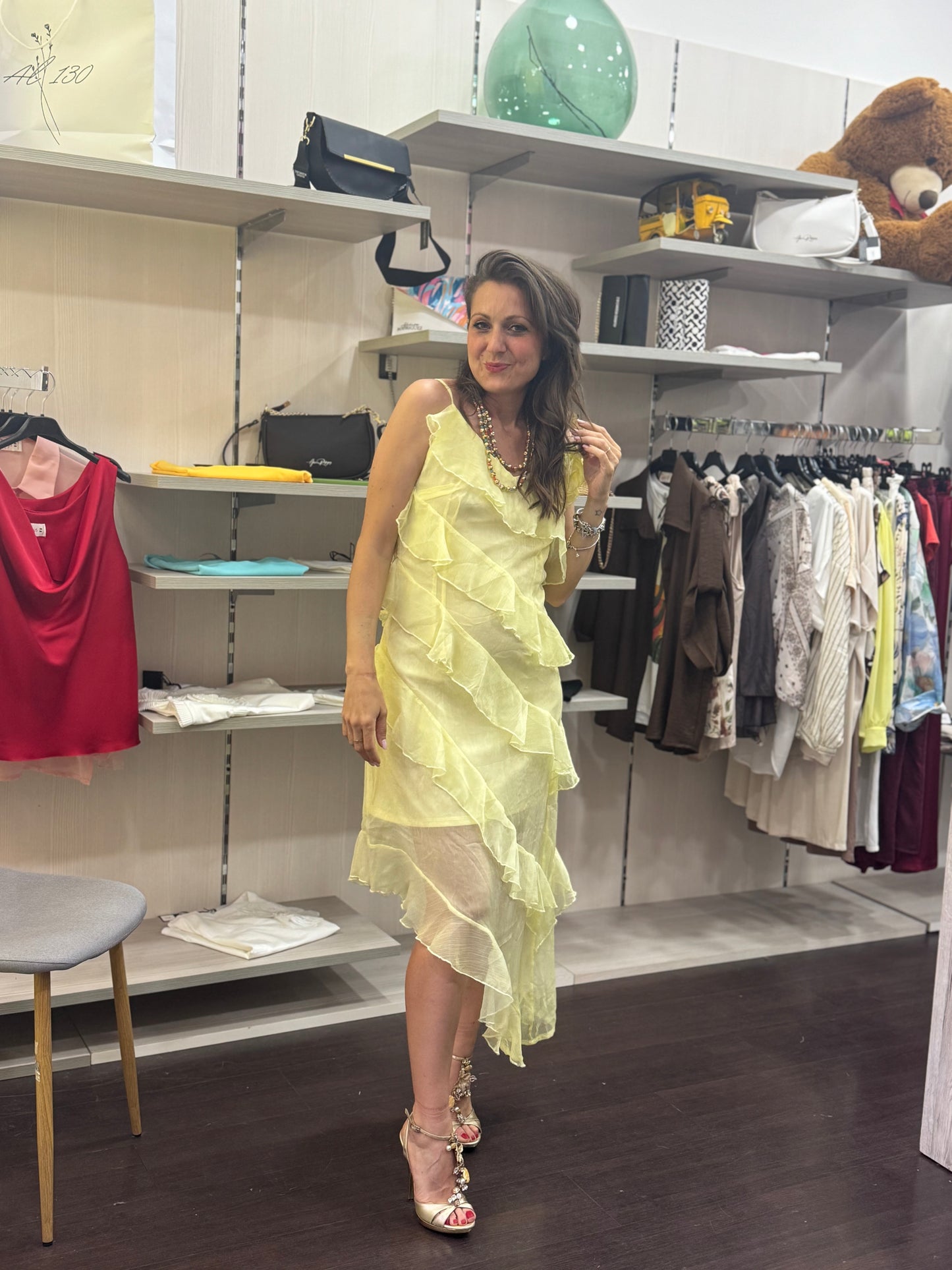 Abito chiffon giallo