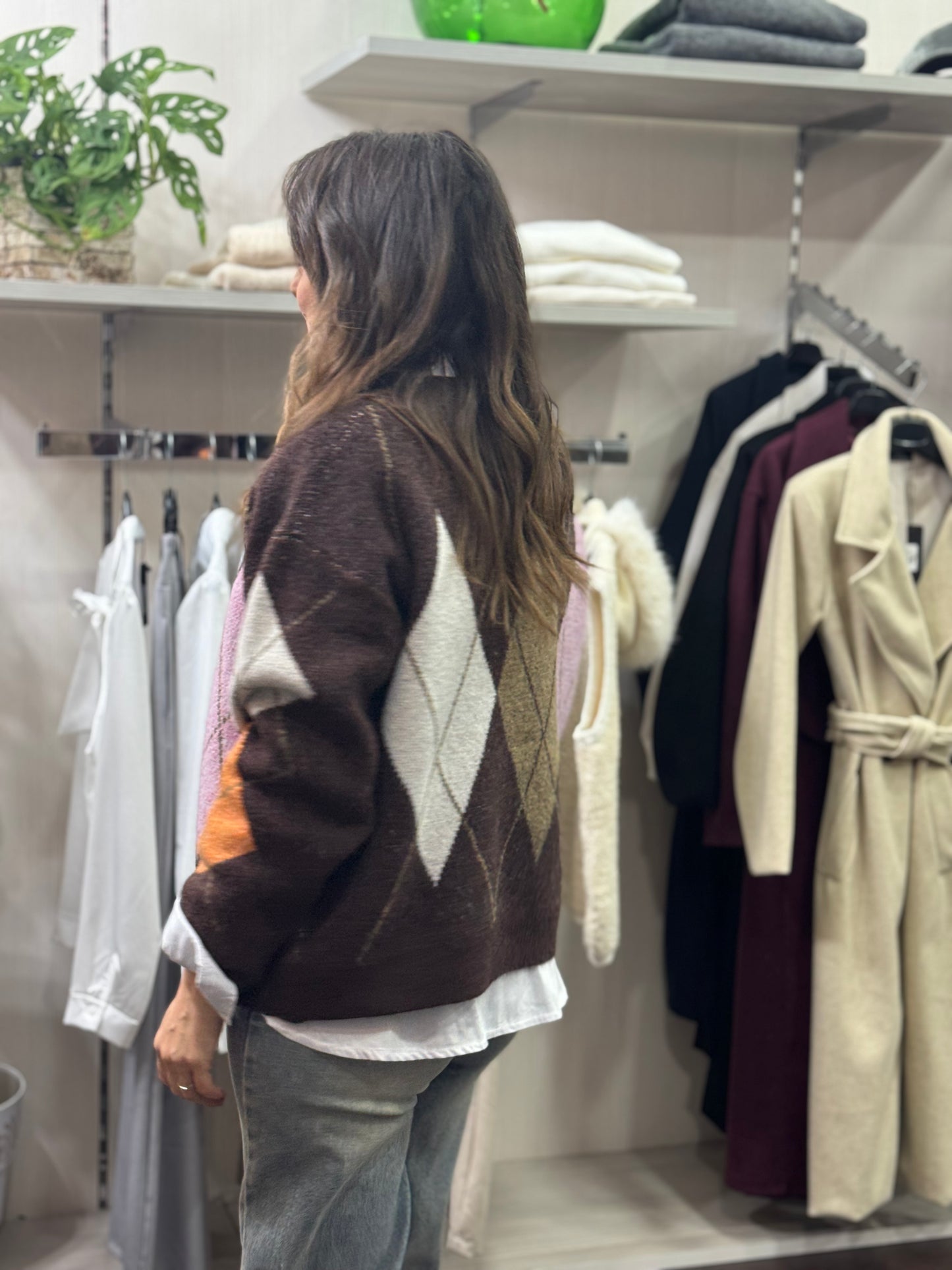 Maglioncino Rombi zucca