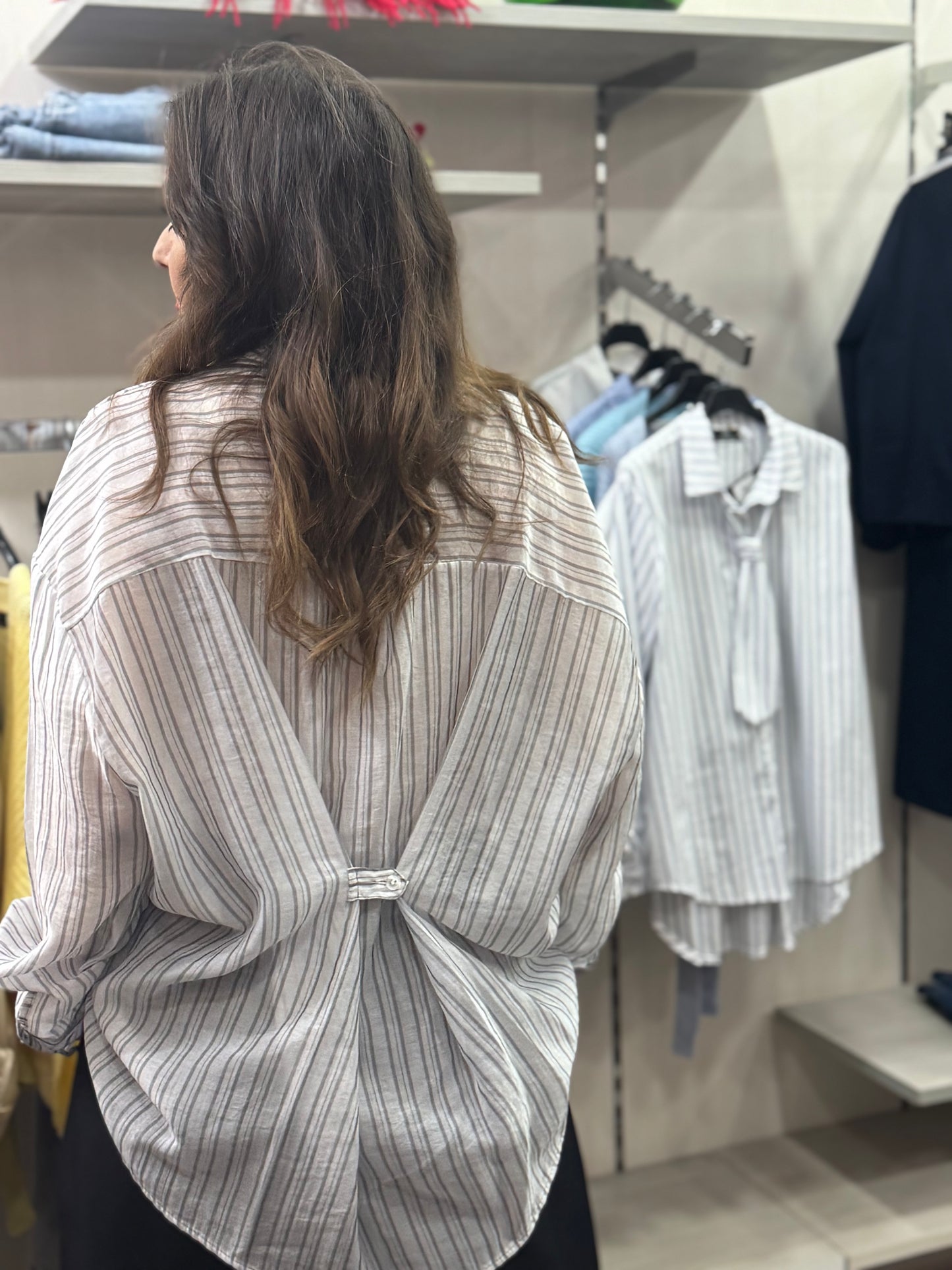 Camicia righe bottoncino dietro