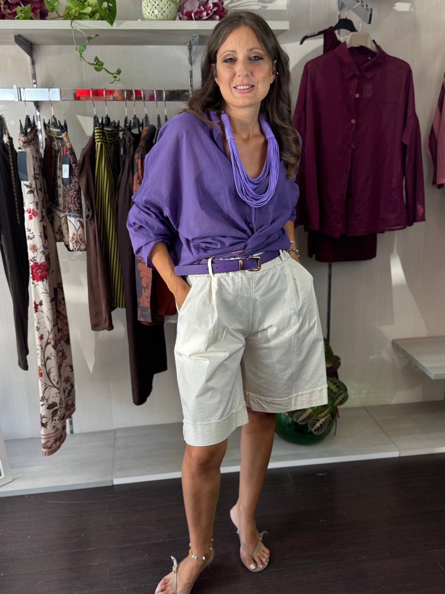 Camicia viola mussola