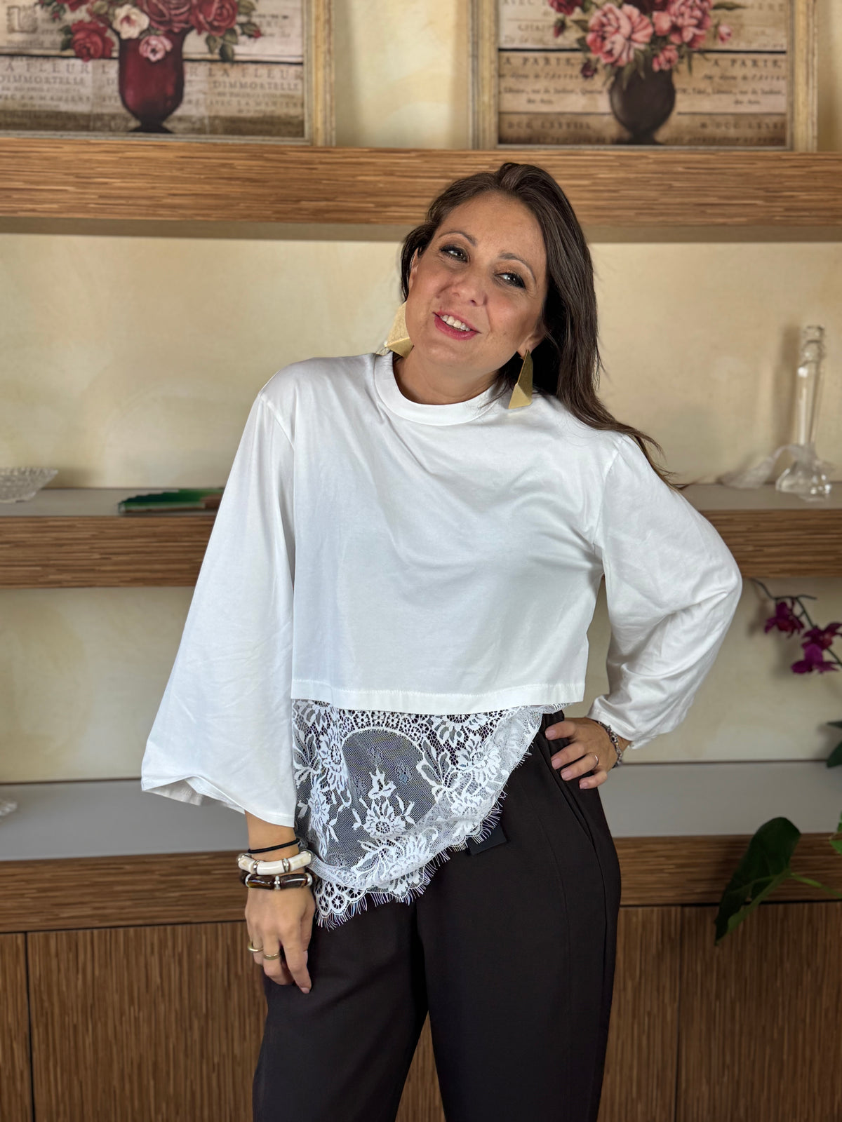 Maglia pizzo bianca