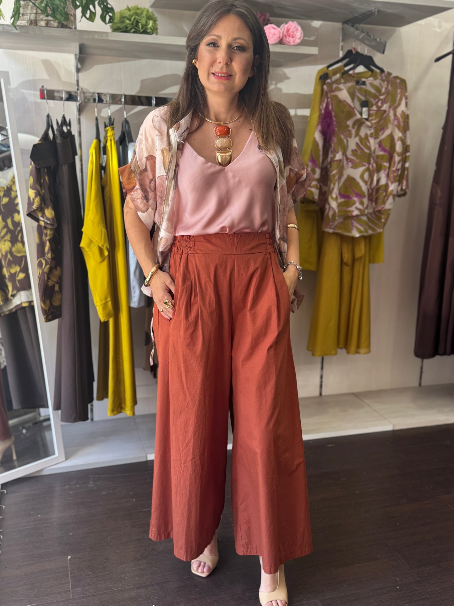 Pantalone cropped ruggine