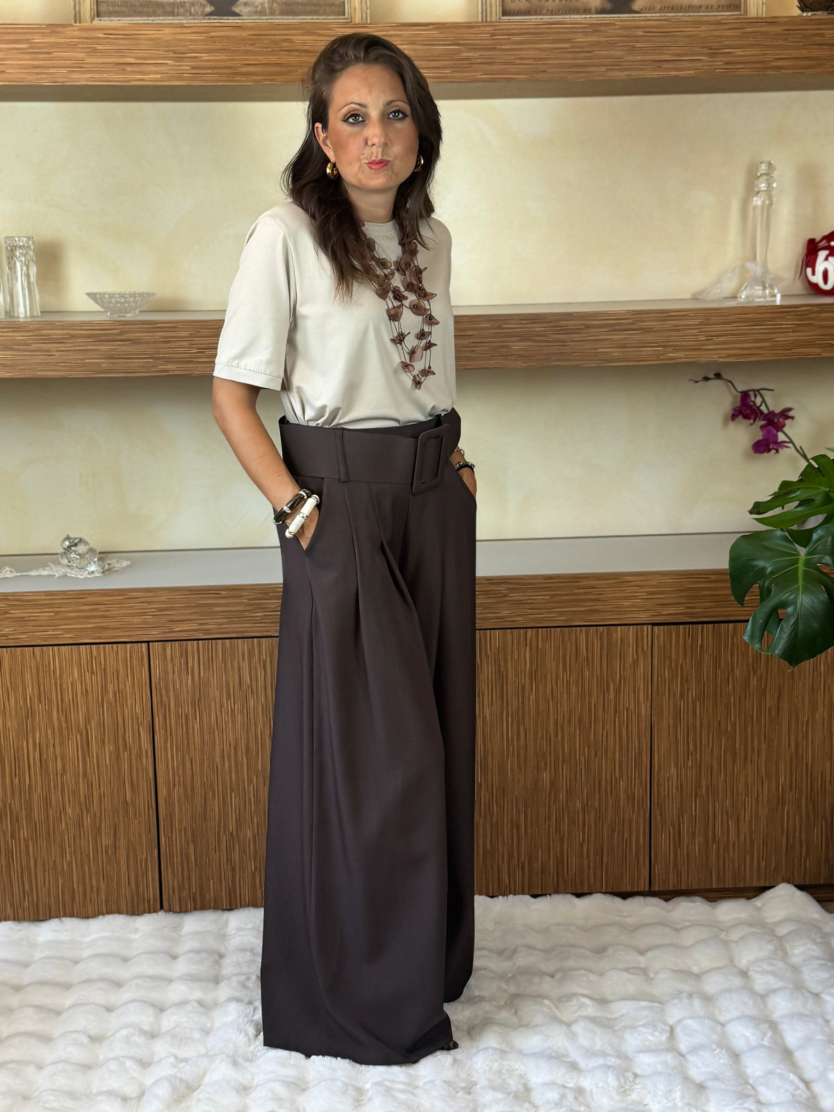 Gonna pantalone cioccolato