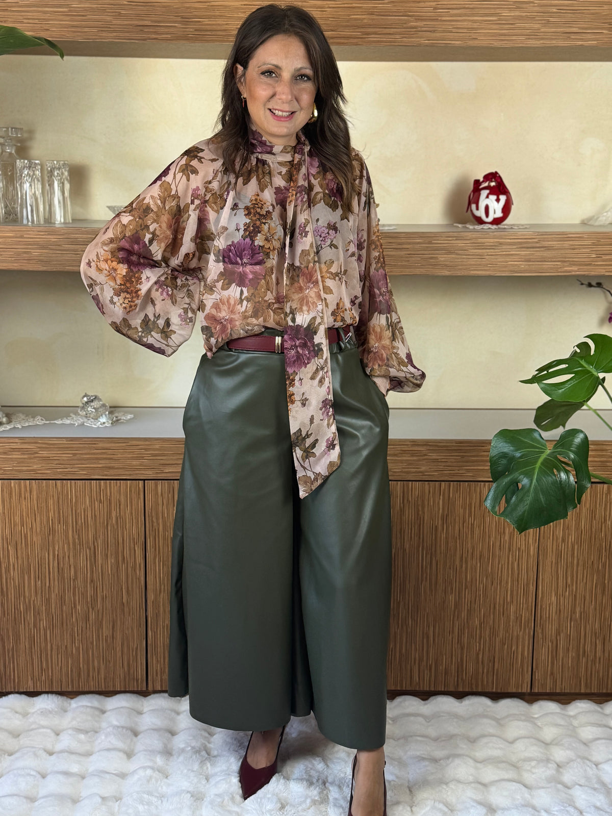Camicia con fusciacca floreale