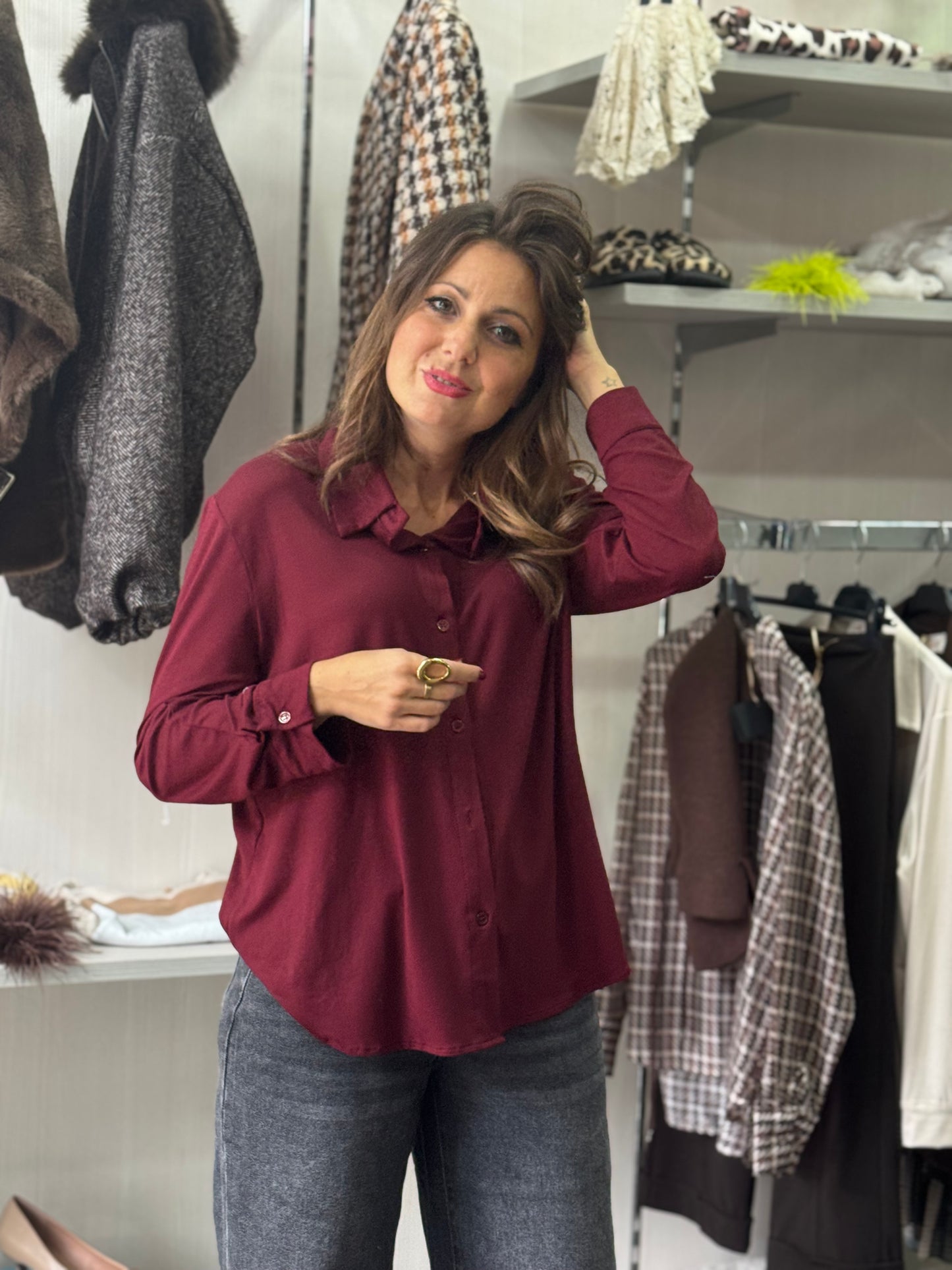Camicia Ferrara bordeaux