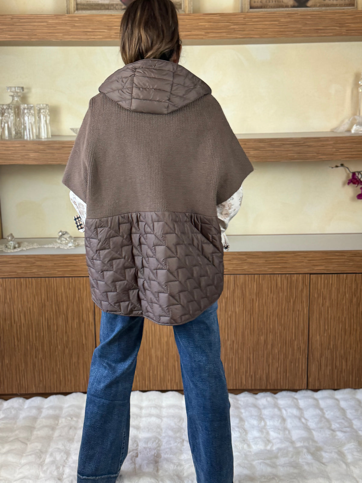 Trapunta gilet cioccolato