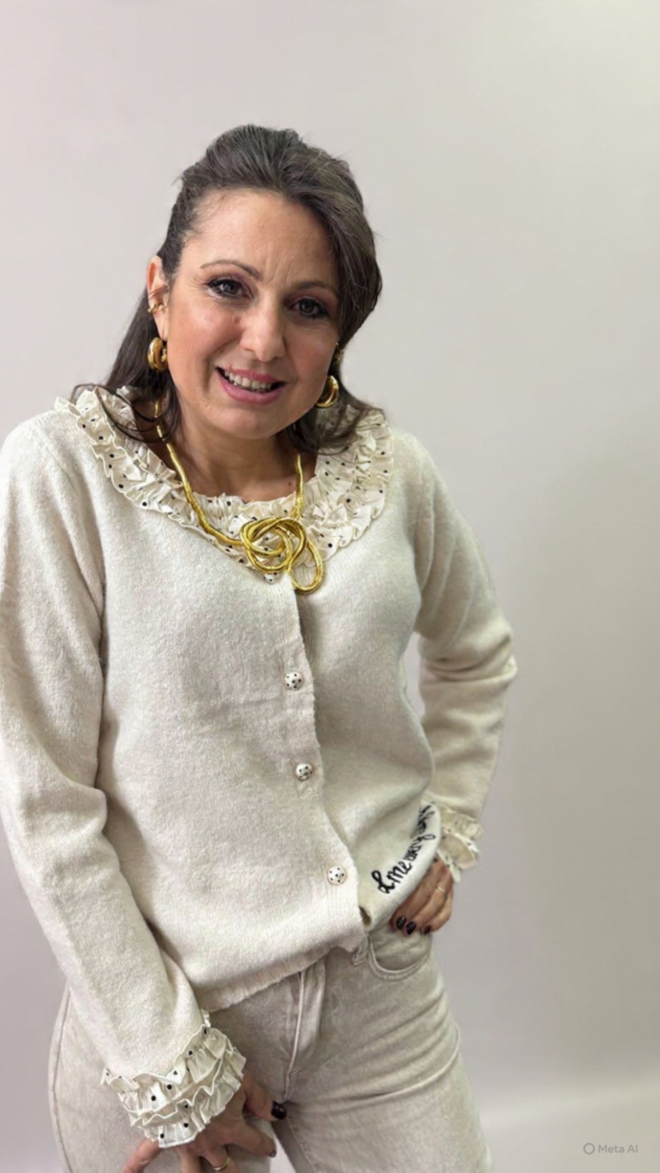 Cardigan pois chiaro