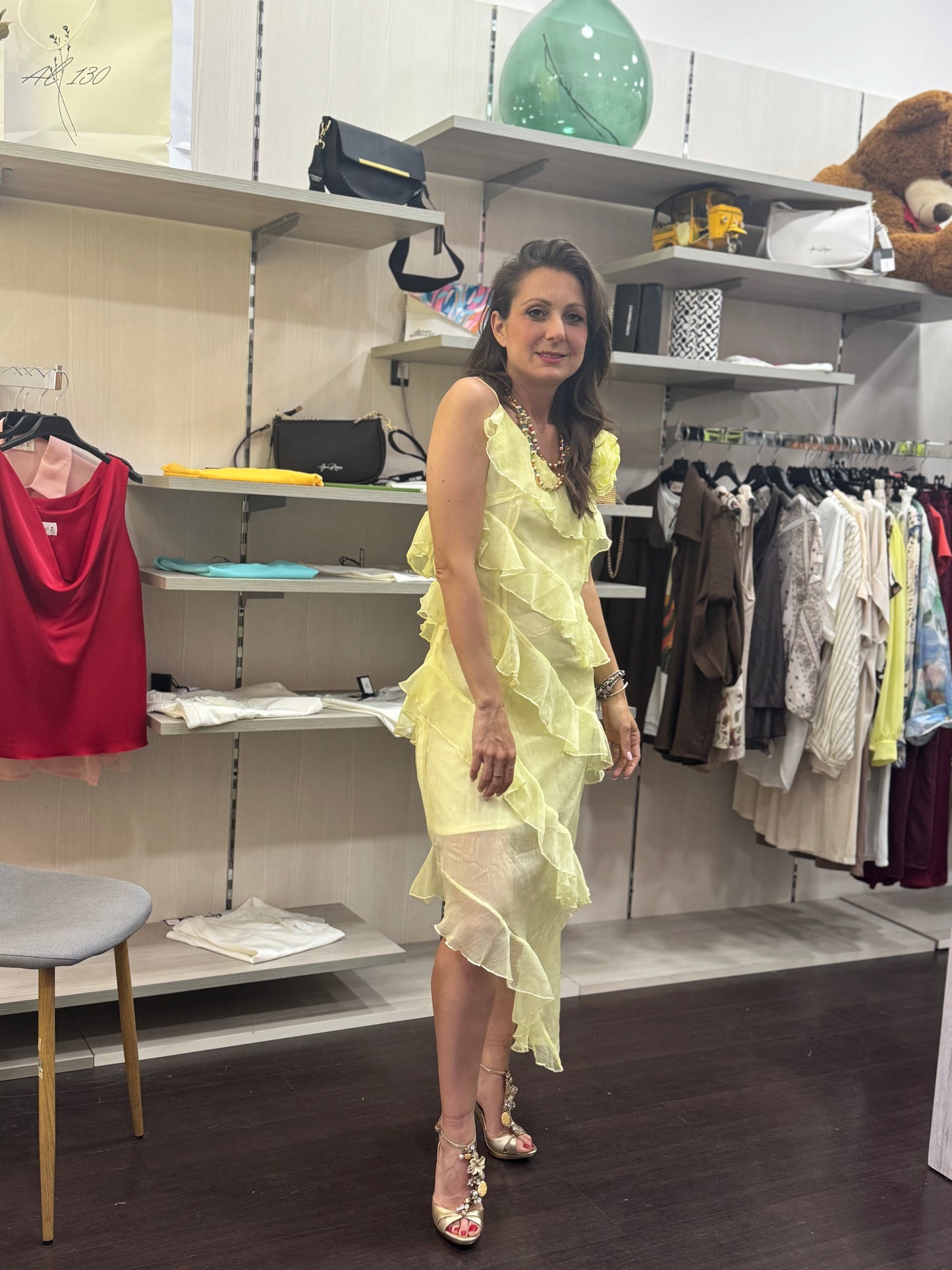 Abito chiffon giallo