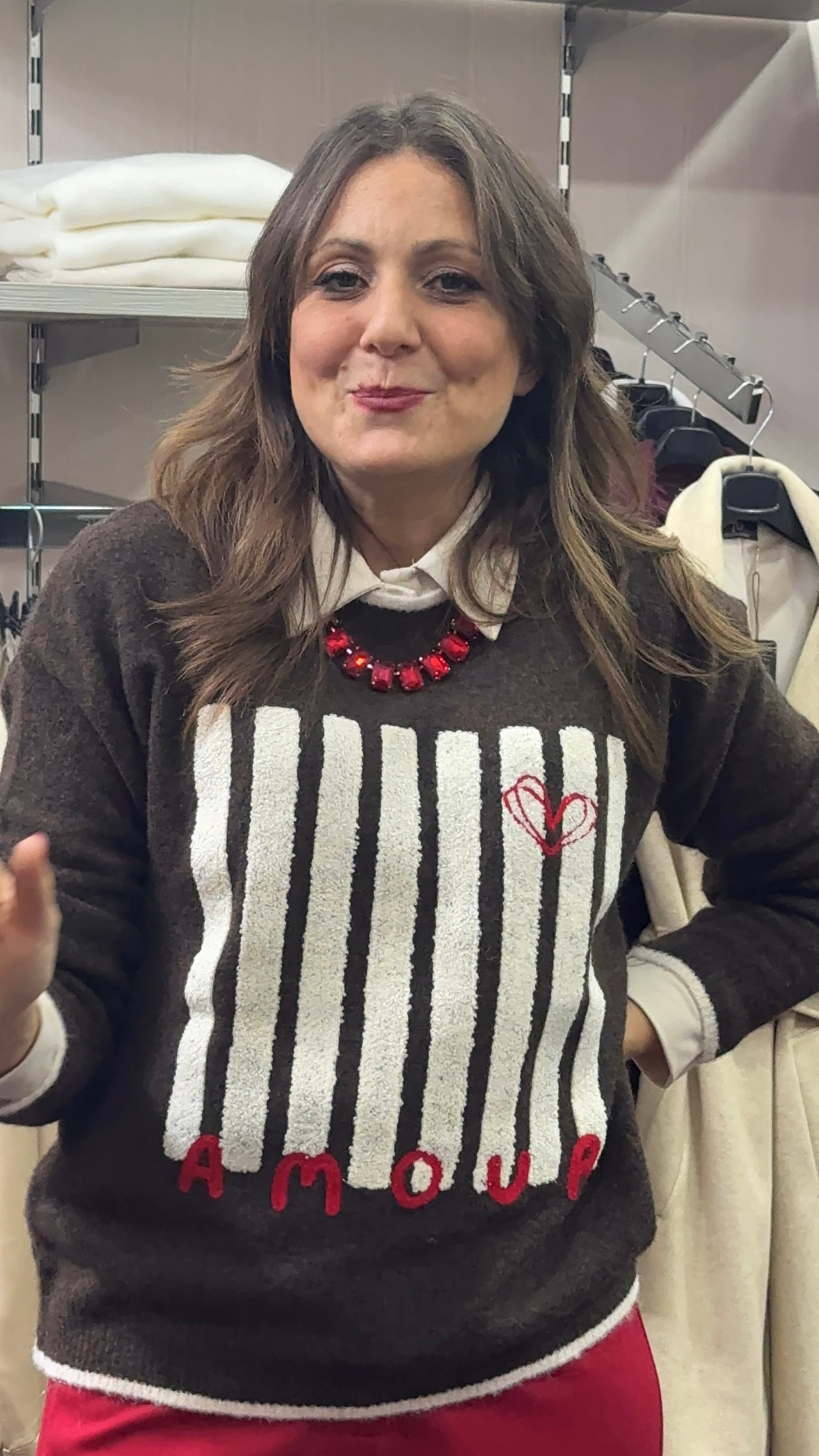 Collana pietre rosse