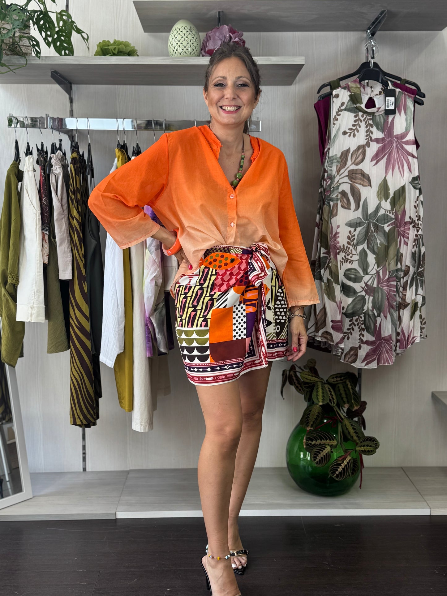 Camicia arancio sfumato