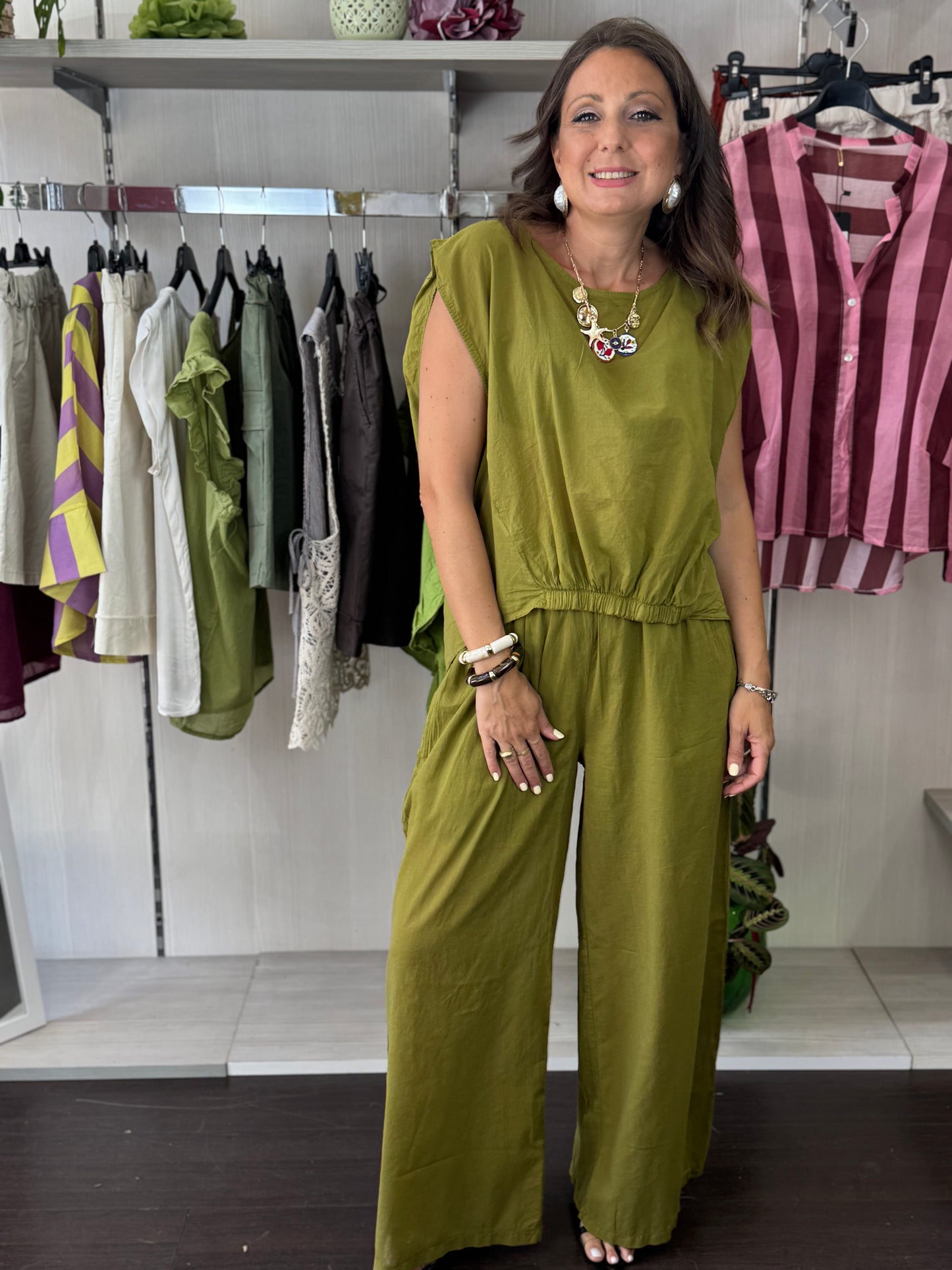 Blusa mussola verde