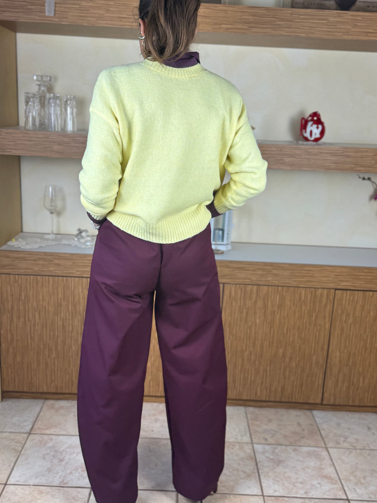 Pantalone baloon bordeaux