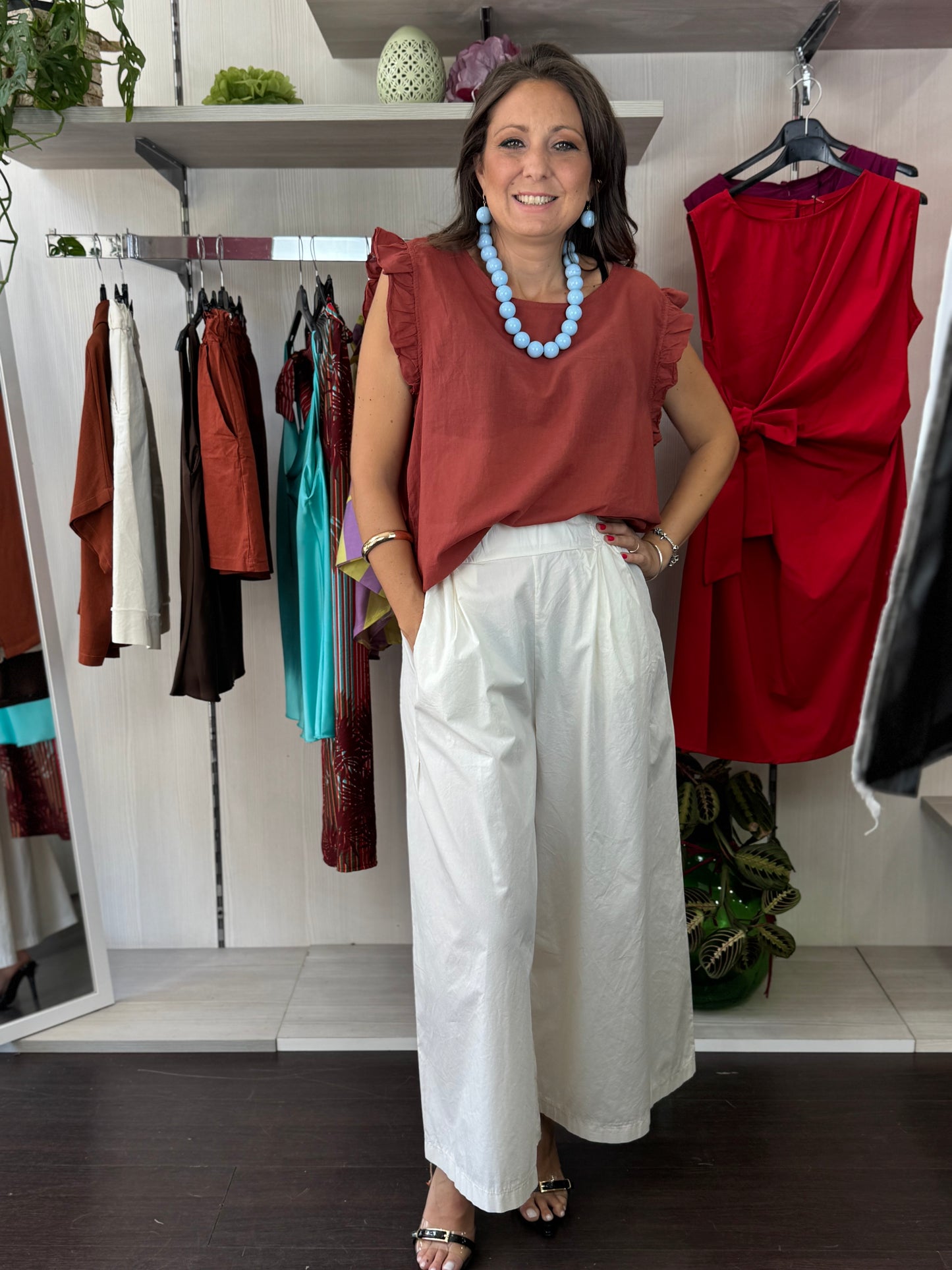 Pantalone cropped bianco