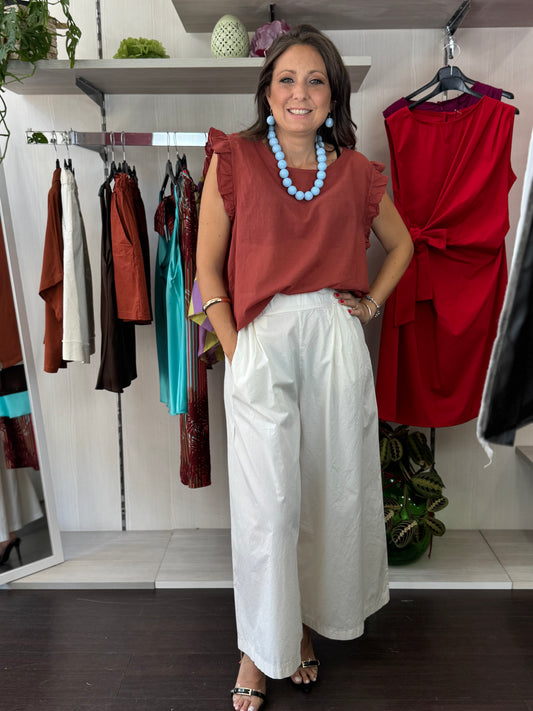 Pantalone cropped bianco