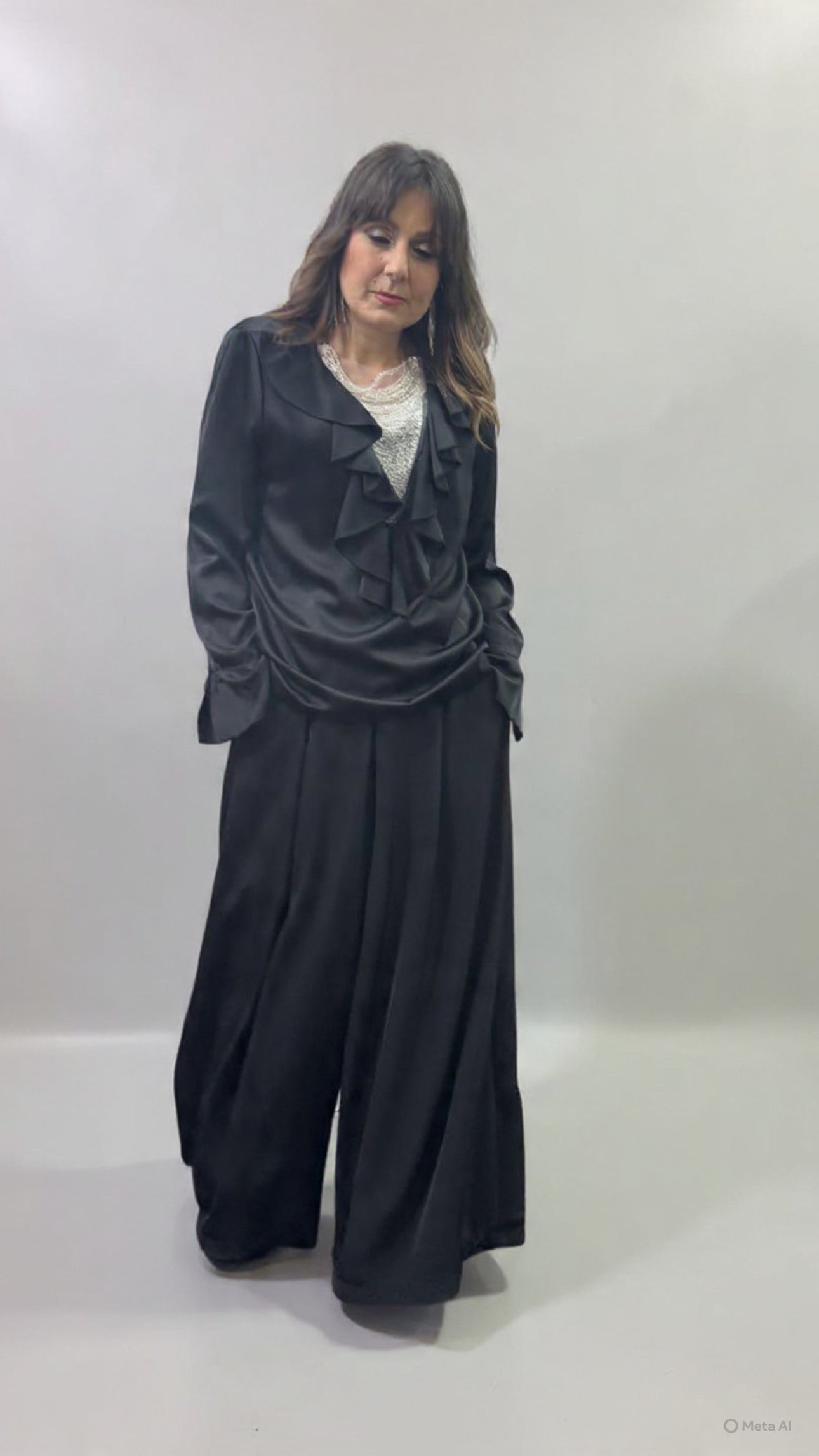 Gonna pantalone nera cady