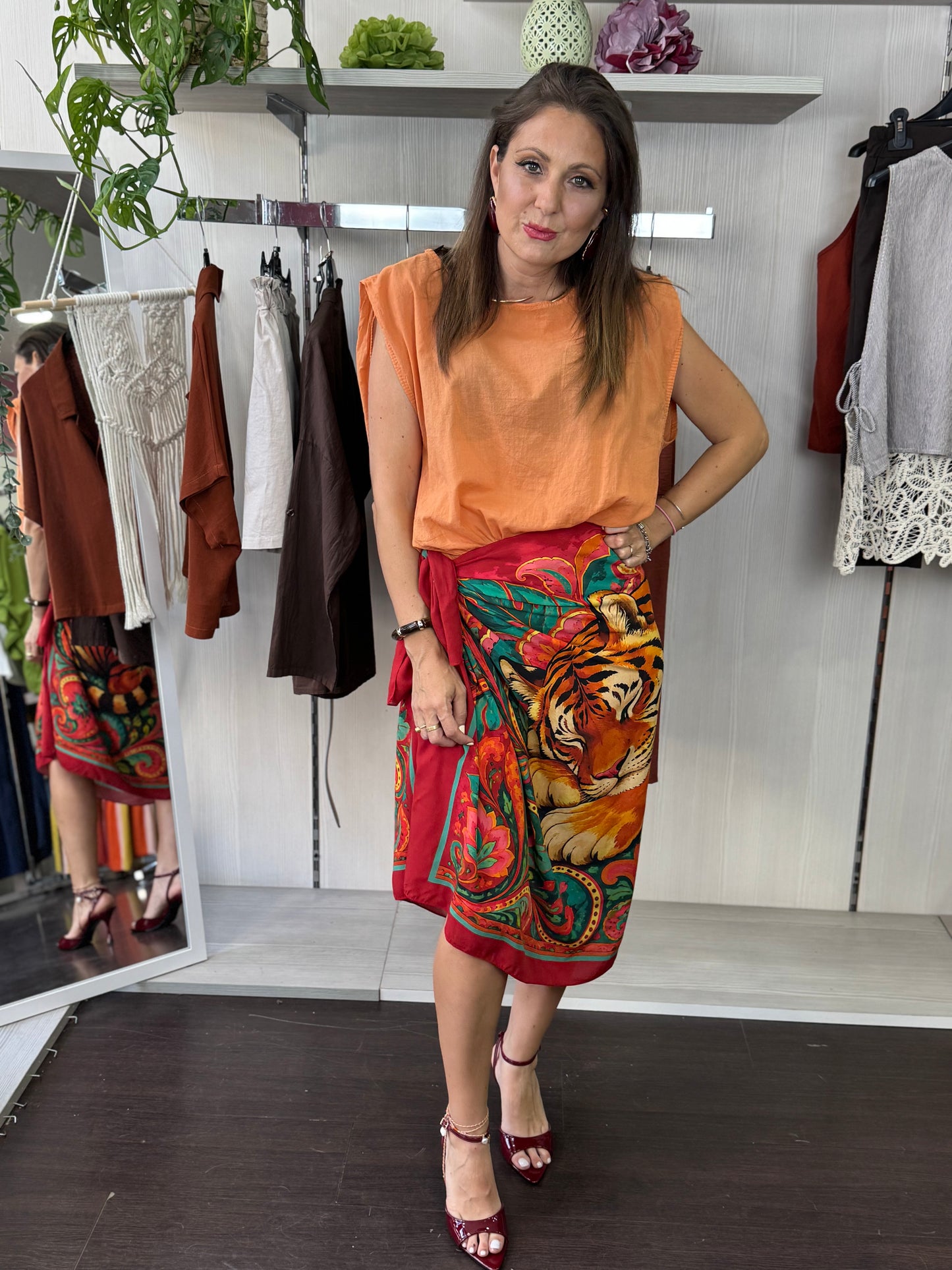 Blusa arancio mussola