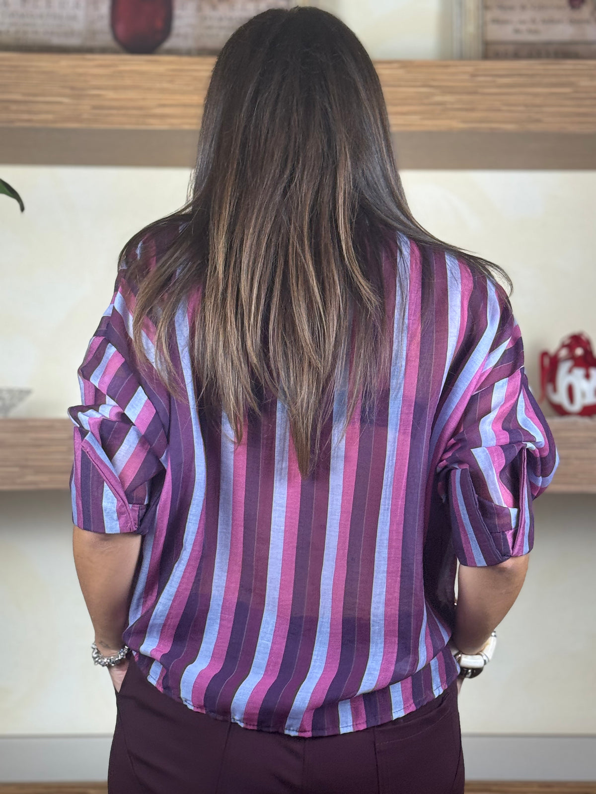 Camicia blusa rigata