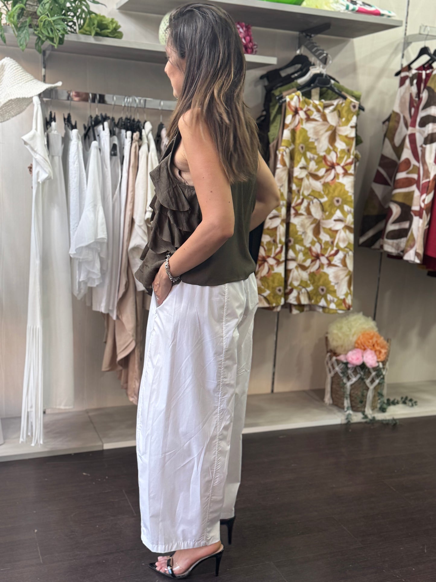 Pantalone baloon bianco