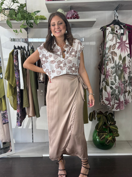 Gonna portafoglio beige