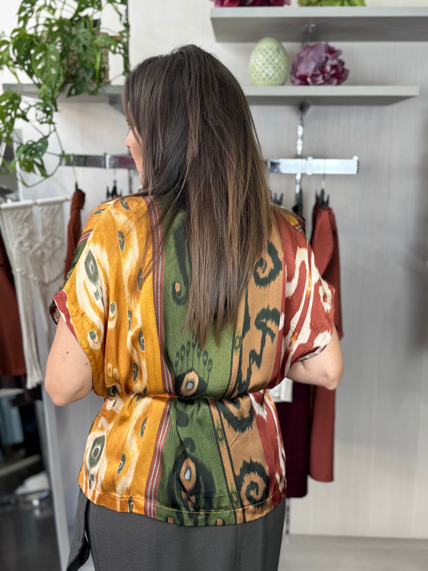 Kimono ocra e verde