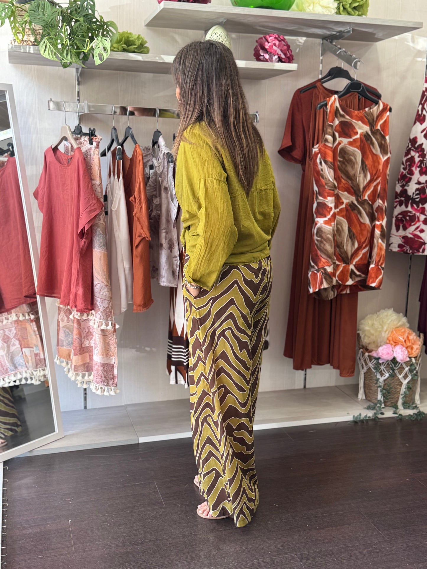 Pantalone olio marrone