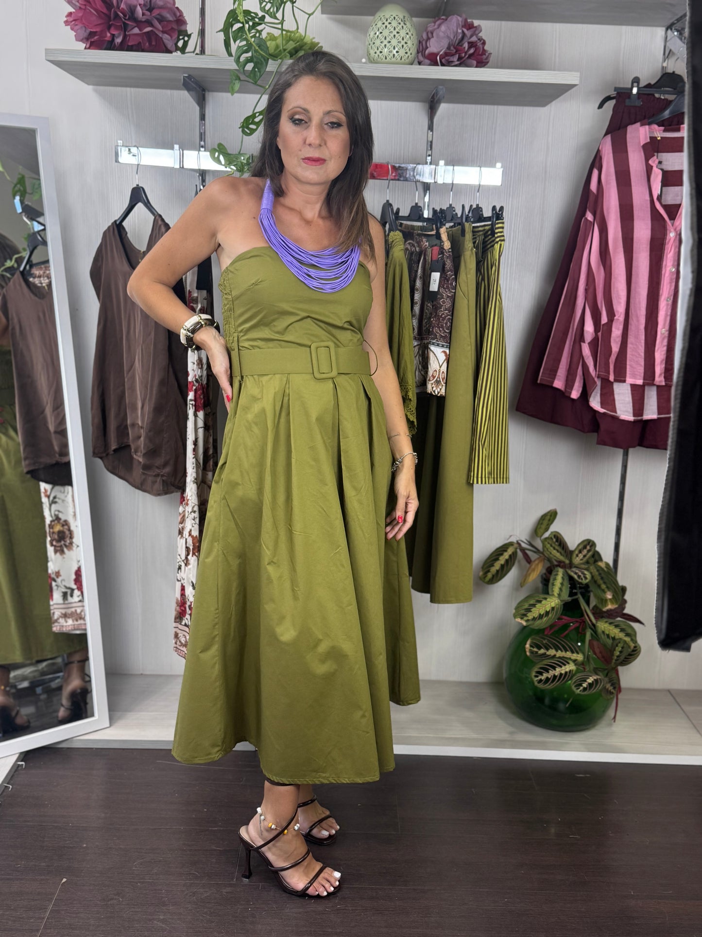 Abito con coppe verde