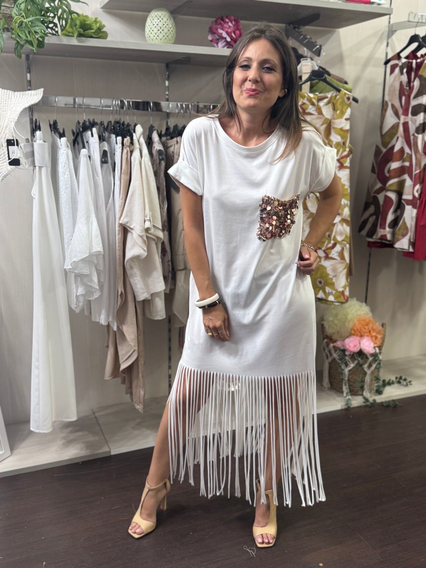 Abito t-shirt bianco