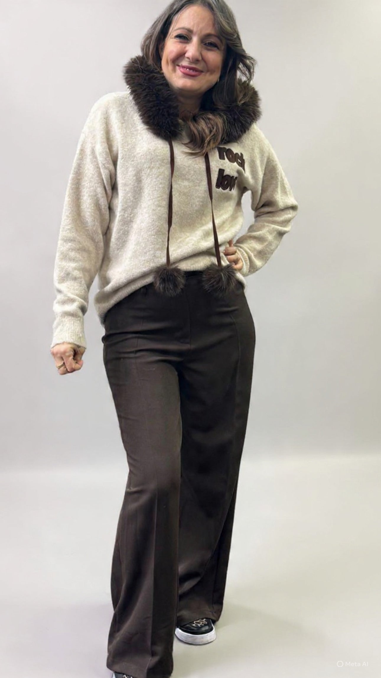 Pantalone palazzo cioccolato