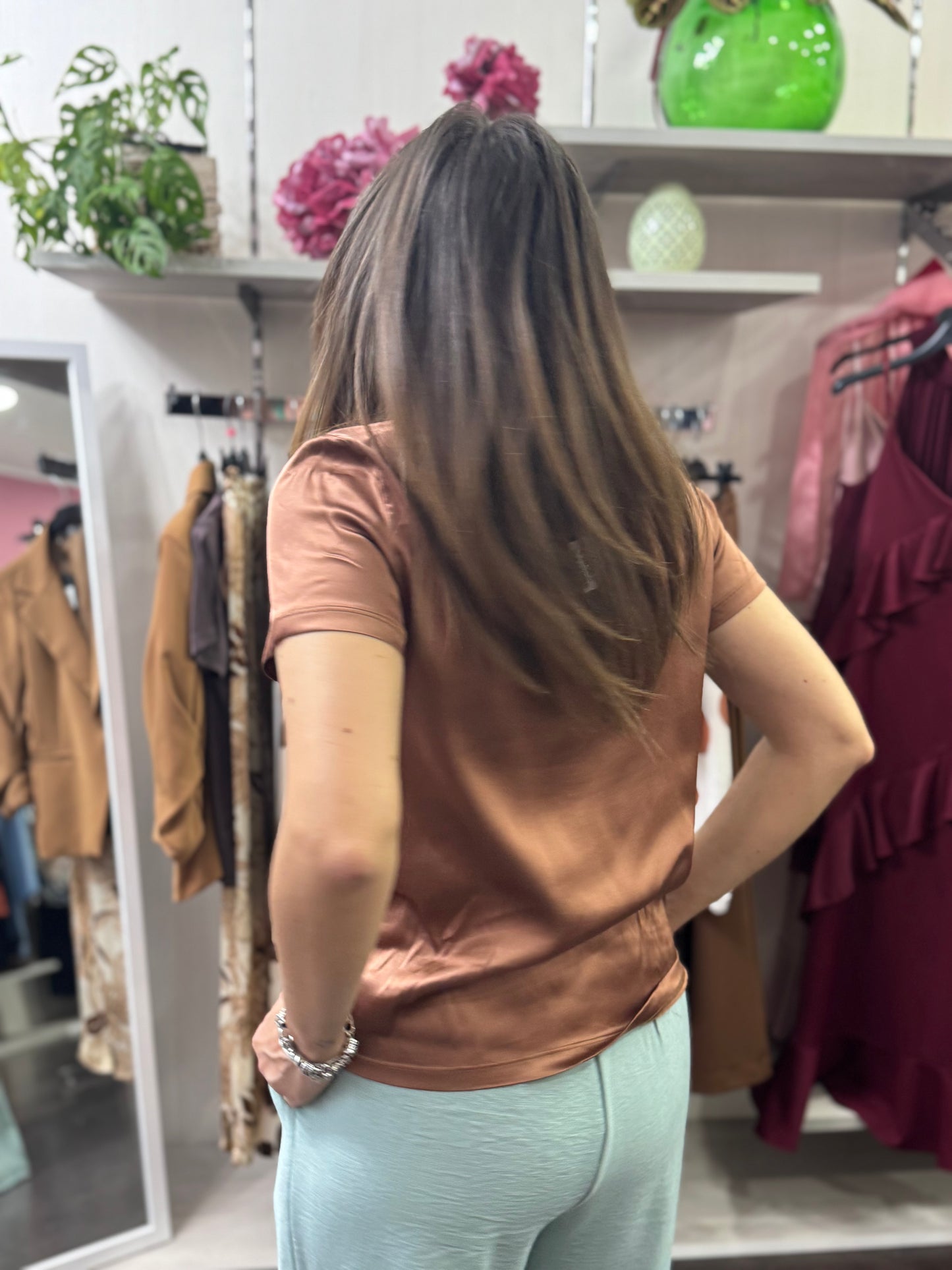 T-shirt bronzo viscosa