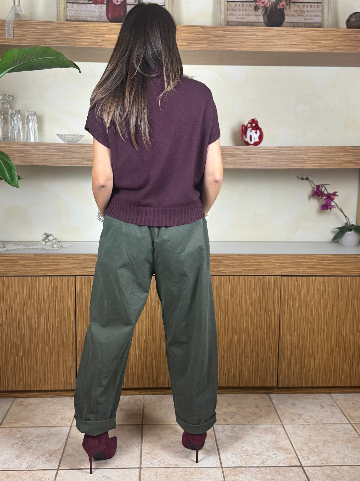 Pantalone jeansato verde