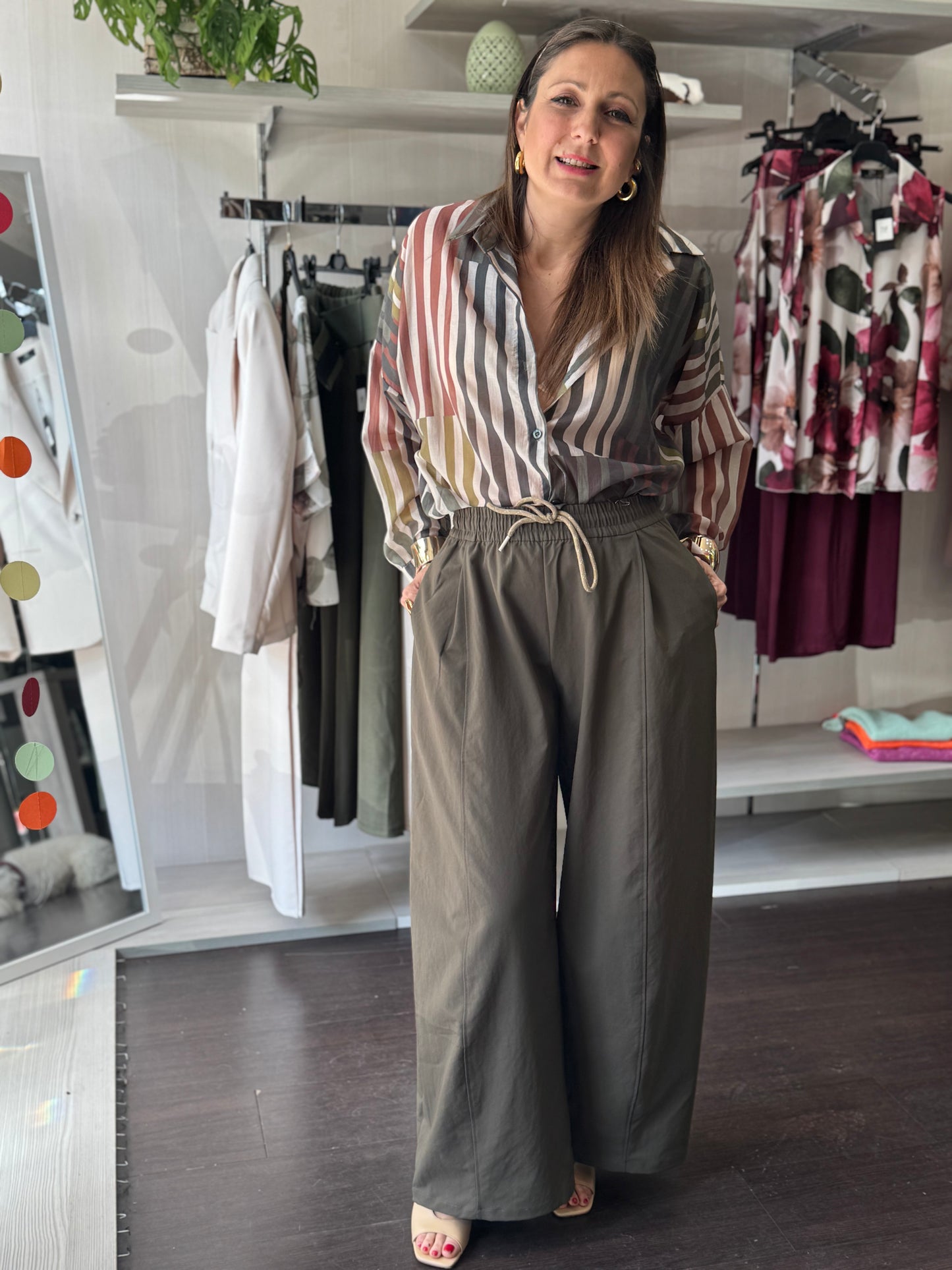 Camicia righe verdi