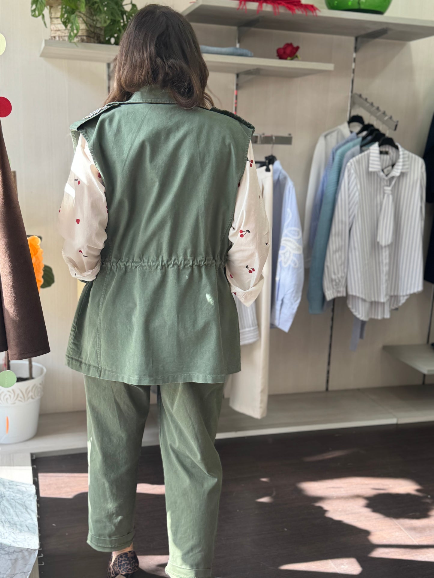 Gilet gioiello verde