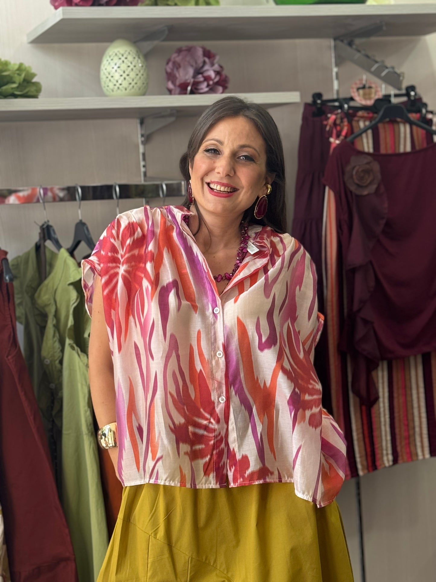 Camicia fantasia arancio