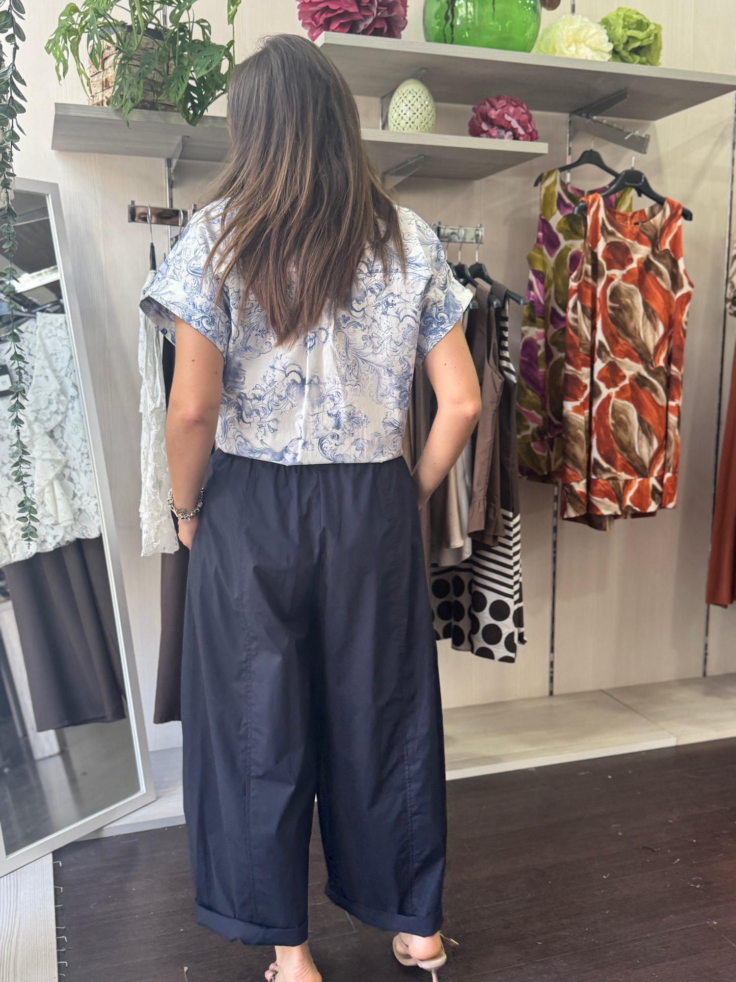 Camicia fantasia blu