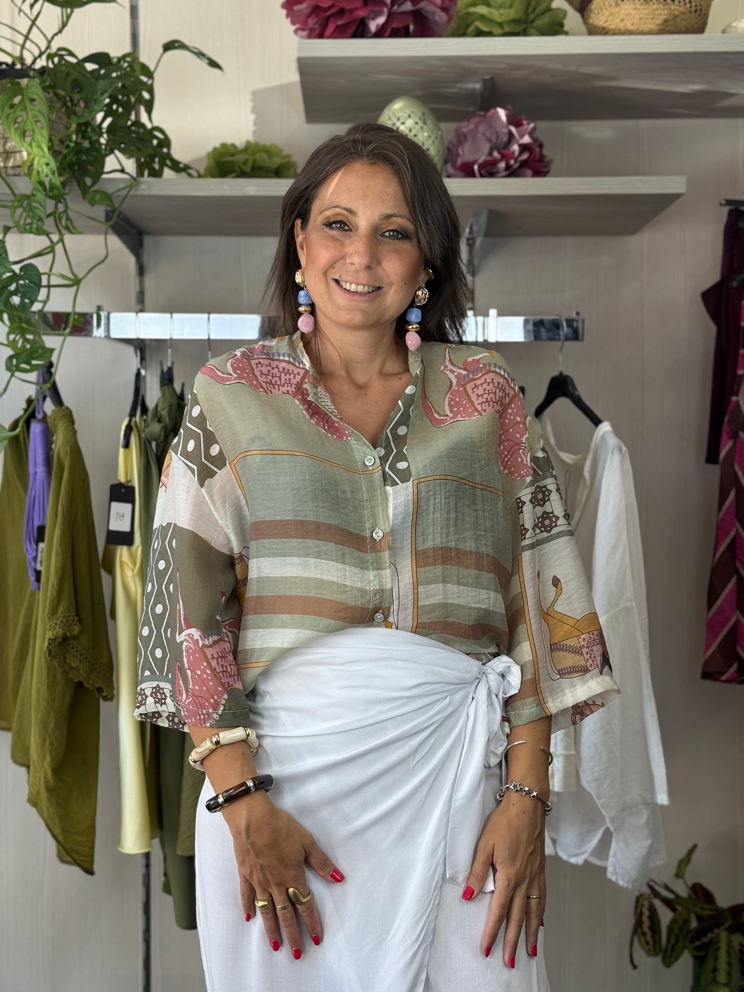 Camicia fantasia verde