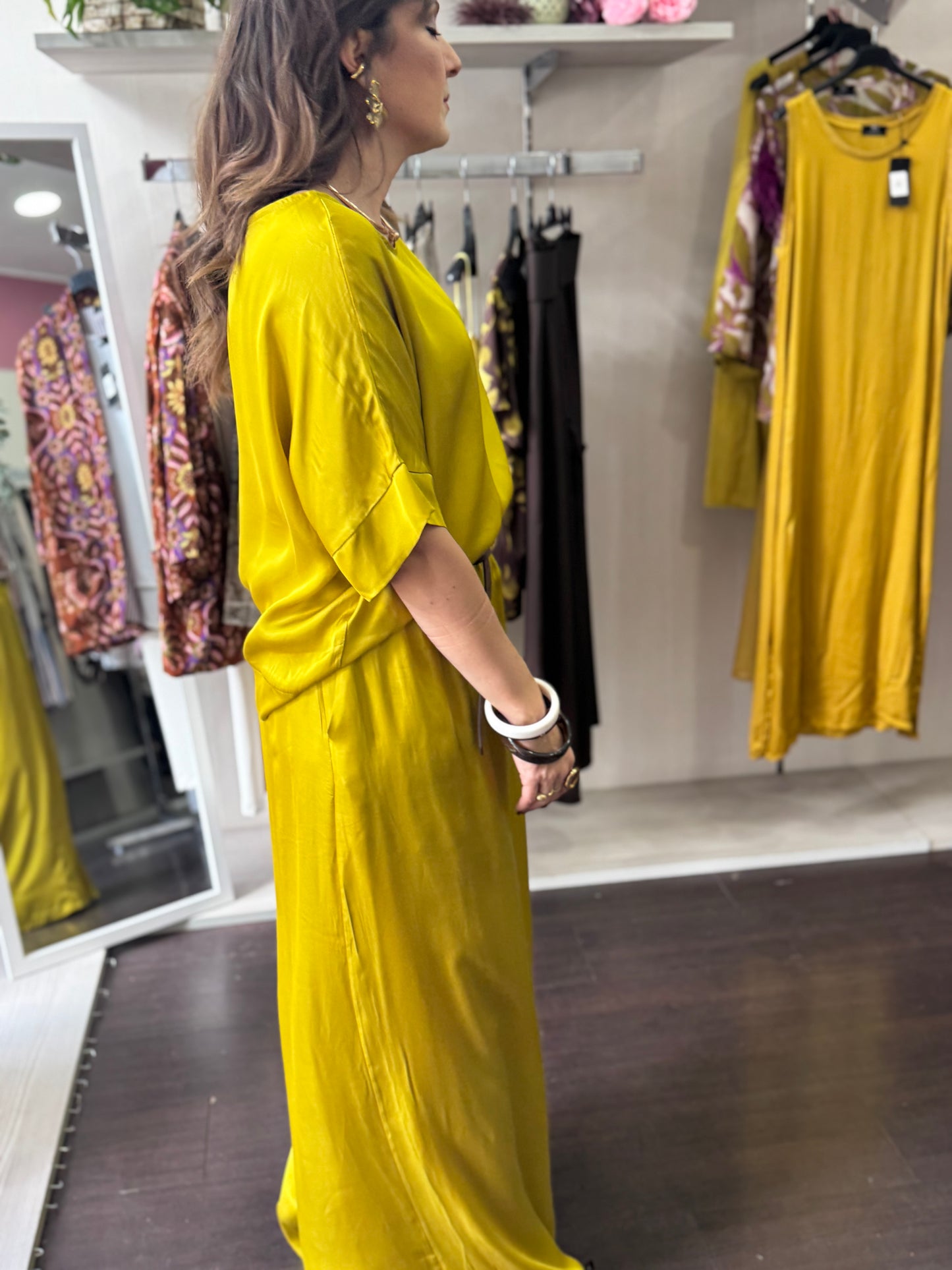 Pantalone oro con coulisse
