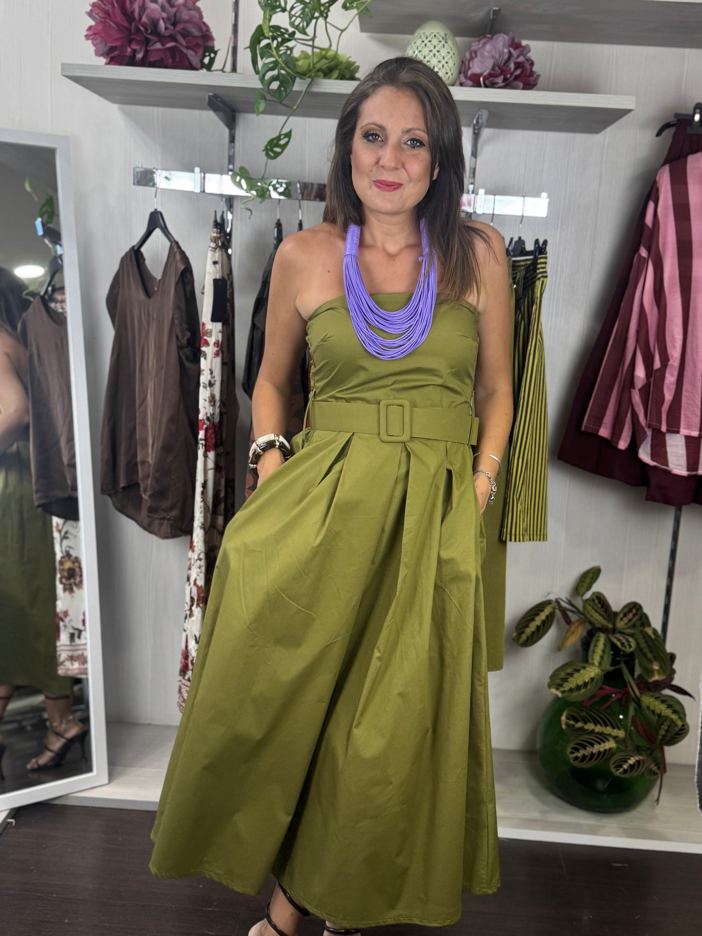 Abito con coppe verde